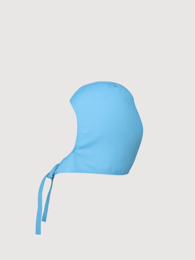 Gorro quirúrgico tipo capucha azul unisex con tiras ajustables – Coldota